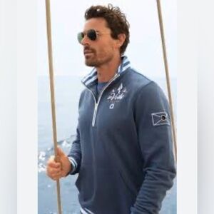 Code Zero Prestigieux Short Zip Sweatshirt Les  Voiles D’Antibes Men’s M Blue